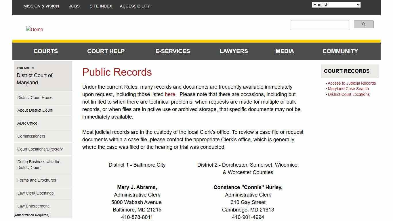 Public Records | Maryland Courts